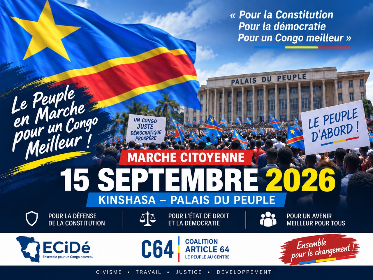 À 48 heures du 15 septembre, Martin Fayulu et la C64 intensifient les préparatifs à Kinshasa